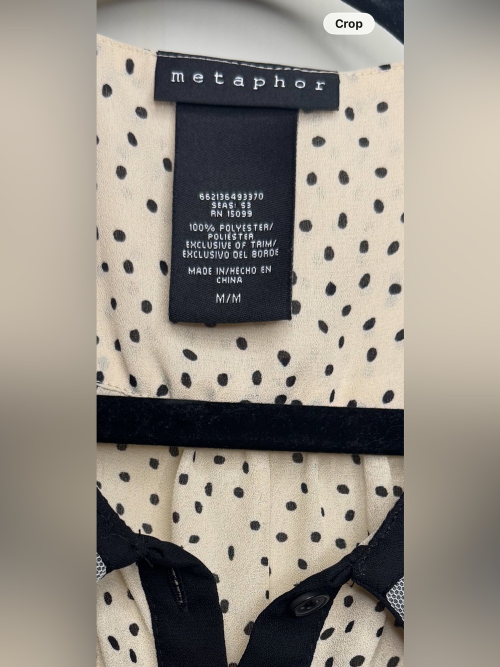 Metaphor Cream Polka Dot Sleeveless Blouse with Embellished Collar - Picture 3 of 8